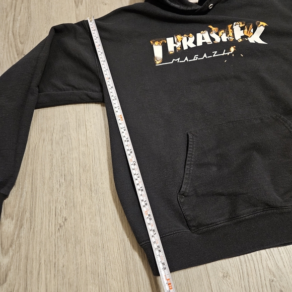 Thrasher Y2k Black Hoodie Flames and Welding Sparks Men's Size Medium - Picture 8 of 9
